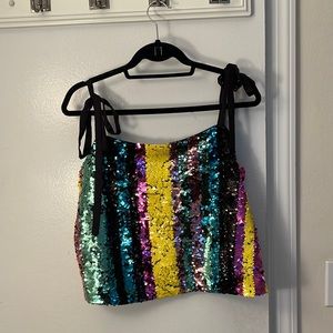 Zara Sequin Rainbow Tank